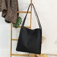 Simple Solid Color Canvas Tote Women Large Capacity Shoulder Bag Daily Lady Handbag Teenager Book Bag Shopping Tote Portable Bag