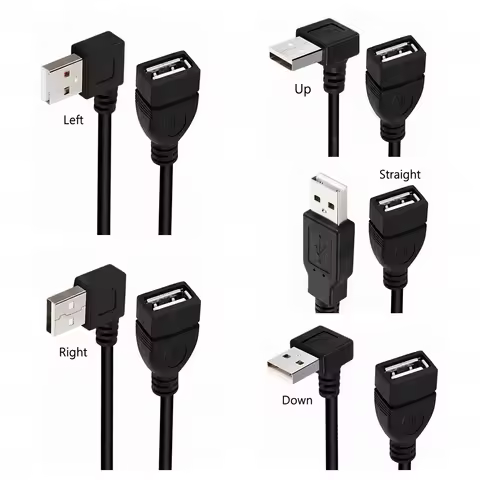 10cm 20cm 50cm 1m USB 2.0 A Male to Female 90 Angled Extension Adapter cable USB2.0 male to female R