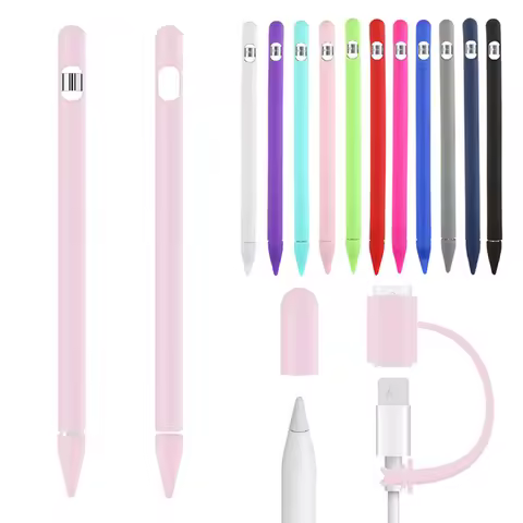 4-in-1 Silicone Case For Apple Pencil 1 Case Portable Anti Lost Pencil Skin Touch Adapter For Apple 