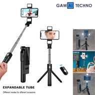 Bluetooth Dual LED Flash Selfie Stick Tongsis HP Berdiri 3 in 1 Multifungsi Tripod + Dual LED Selfie