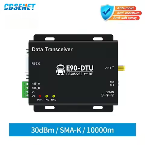 E90-DTU(900SL30) LoRa Relay RS232 RS485 868MHz 915MHz 1W Long Range Modbus Transceiver and Receiver 