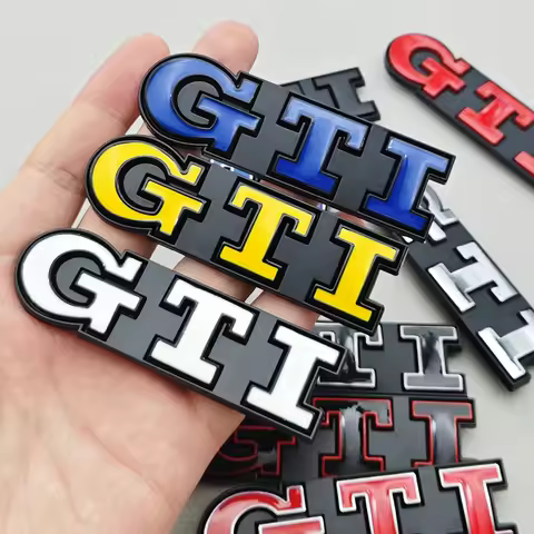 3D Metal Logo GTI Car Front Grille Badge Emblem For Volkswagen Polo Typ 9N3 6R AW Golf 4 5 6 8 MK3 M