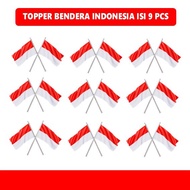 MERAH Red and white flag TOPPER | INDONESIAN FLAG TUMPENG DECORATIONS