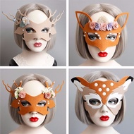 Adult Universal Party Ball Half Face Mask ChristmascosDeer Mask Female Half Face Mask Half Face