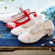 New Square Heel Cheongsam Hanfu Shoes Ethnic Shoes Embroidered Shoes