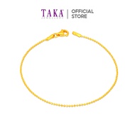 TAKA Jewellery 916 Gold Beaded Chain Bracelet