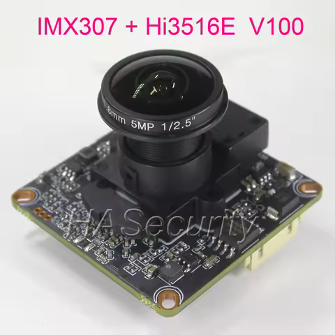 Fisheye Lens H.265 , 1/2.8" STARVIS IMX307 CMOS sensor + Hi3516E V100 IP camera PCB board module