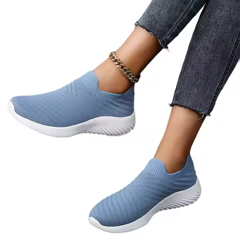 Women Running Sneakers Slip On Knit Tennis Workout Sneakers Memory Foam Lightweight for Workout Yoga