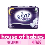 Sisters Sanitary Napkin Perforated Cottony Overnight 4 Pads - Sanitary Napkin