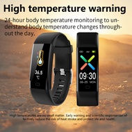 F07t Temperature Smart Band 24/7 Auto Body Temp Monitor Heart Rate SpO2 Blood Pressure Tracking 10-D