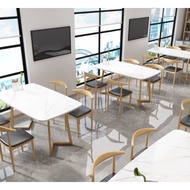 Dining Table Marble Pattern Long Table Restaurant Table Commercial Use Household Table Desk