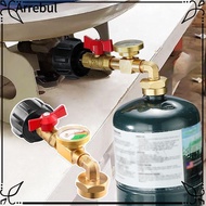 ARREBUL Propane Refill Elbow Adapter, with Tank Gauge Universal Propane Tank Adapter, Hot Easily Ope