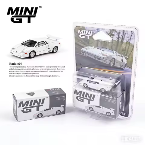 MINI GT 1:64 Lamborghini Countach 25th Anniversary White Diecast Model Car (Item #1134)