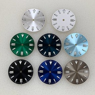 28.5MM Watch Dial Sunburst Pattern Bar Studs Green Luminous Watch Accessories for NH35/8215/2836 Mov