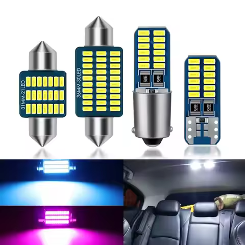 2X T10 W5W BA9S T4W Festoon Reading Car Interior Bulb C5W C10W Dome 28 31 36 39 41 MM License Plate