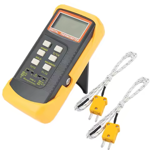 20pcs K-type Thermocouple Thermometer Bimetal Thermometer Digital Dual Channel Thermometer 6802ii Pr