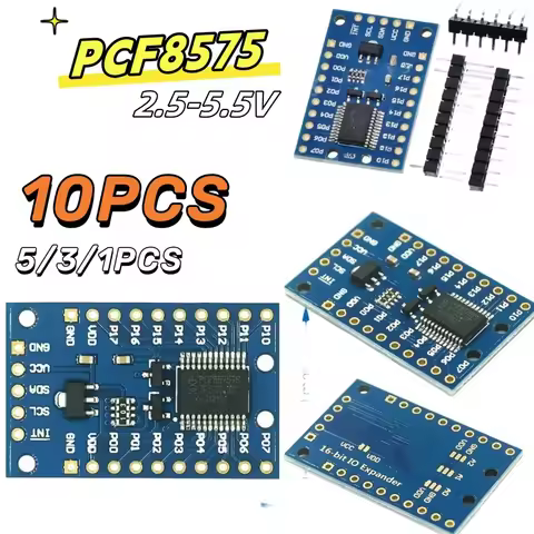1 -10PCS PCF8575 Module Expansion IO port Expander board DC 2.5-5.5V I2C communication control 16 IO