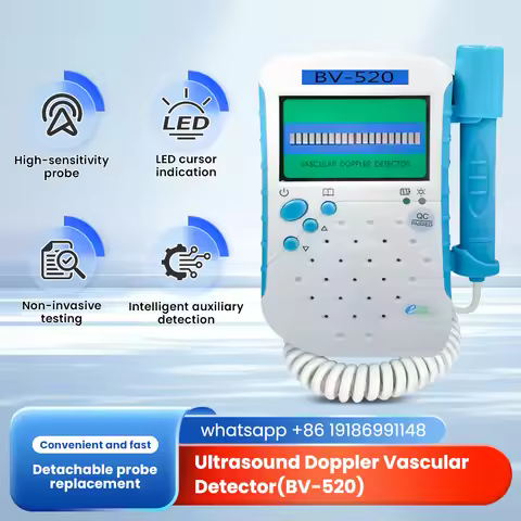 8.0MHz Ultrasonic Vascular Doppler Handheld Portable Human Sine Wave Blood Flow Detector for Doctors