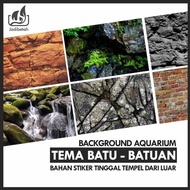 Stiker Background Aquarium Tema Batu batuan - Tinggi 60cm