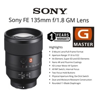 SONY FE 135MM F/1.8 GM LENS G MASTER LENS E MOUNT LENS FULL FRAME FORMAT F/1.8 135MM SONY 135MM F/1.