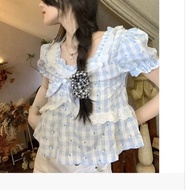 Checkered ribbon top