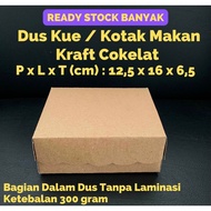 (10 PCS) Dus Kue / Kotak Makan Snack Box R5 125cm x 16cm x 65cm Kraft Cokelat (Ketebalan 300 gram) Finishing Warna Coklat