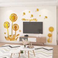 [DAORUI] Dandelion Flower Living Room Bedroom Dining Wall Decoration Acrylic Mirror Sticker Waterproof