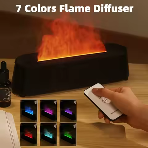 3D Simulation Flame Ultrasonic Air Diffuser with Remote Control Cool Mist Maker Fogger Humidifier Es