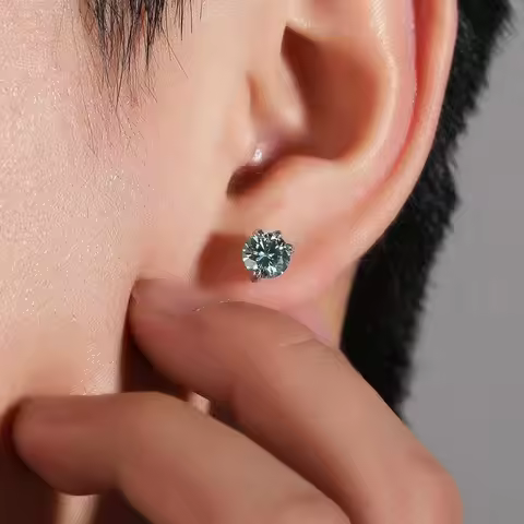 0.3/0.5/1Carat Moissanite Dragon Claw Stud Earring for Women Men D Color Lab Diamond 925 Sterling Si