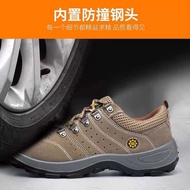 Safety Shoes For Men Steel Toe Work Boots Low Cut Rubber Breathable Heavy Duty Brown Combat Jogger