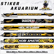 Aquarium STICKER Channa MARU YELLOW SENTARUM snake head Galak Fish STICKER Glass Aquarium Predator W