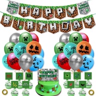 MineCraft Birthday Party Banners, Cake Toppers, Balloons