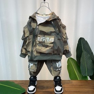 Boy Suit Camouflage Autumn Clothes 2026 New Style Boy Spring Autumn Sports Handsome Ruffian Handsome