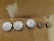 1989年英女皇舊香港硬幣（自出價）5蚊，2蚊，2毫，1毫