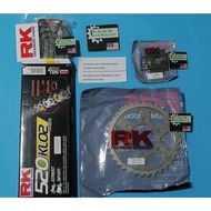 Honda CB250/CBF250 / RK Sprocket Set:520x14-36 + RK METAL O-Ring Rivet Chain: 520KLO2