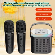 🇸🇬 [In Stock]NEW karaoke Set Wireless Bluetooth Speaker With 2 Wireless Microphones Portable Microphone powerhouse karaoke system Christmas Gift