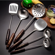 High Quality 304 Stainless Steel Kitchenware, 15 inches spatula Wok spatula, Strainer and ladle, Cooking Tool Set