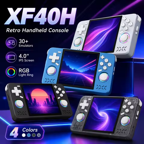 Upgraded XF40H Handheld Game Console Retro Gaming Console Preloaded Classic Games 4.0 Inch HD IPS Sc