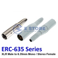 3 Pin XLR Male to 6.35mm Mono / Stereo Female Adapter - ERC-635 Series
