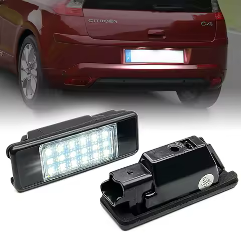 2Pcs For Citroen Berlingo C2 C3 C4 C5 C6 C8 DS3 Jumpy White LED Number License Plate Light