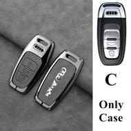 เคสกุญแจเปลือกหอยกุญแจรถ Audi เคสกุญแจโลหะผสมสังกะสีปิดเคสสมาร์ทคีย์ที่ป้องกันกุญแจอุปกรณ์เสริมหัวเข