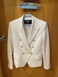BALMAIN 白色雙排扣西裝外套