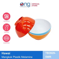 Ong Houseware - Mangkok Mangkuk Plastik Melamine Hawai TB3929-5WR