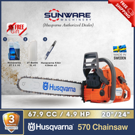 HUSQVARNA 570 Chainsaw 20 Inch c/w Guide Bar and Saw Chain (67.9cc)