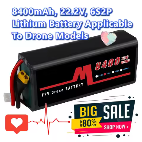 8400mAh 22.2V 6S2P Rechargeable Batteries For Drone Models Lithium Battery Applicable