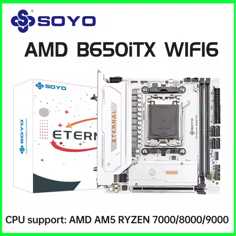 SOYO B650ITX AMD Mini Motherboard AMD Ryzen AM5 DDR5 Supports CPU 7000 8000 9000 Processors Pcie5.0x