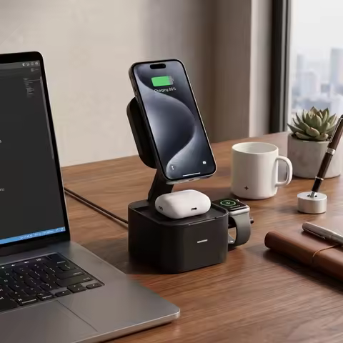Qi2.2 25W Fast Magnetic Wireless Charger Stand 3in1 Slide-out Watch Dock 45W Adapter For Apple iPhon