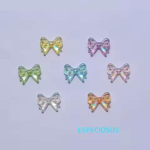 18MM Transparent Multi Color PlatedAcrylic Bowknot Beads Bow Spacer DIY Jewelry Making Departments H