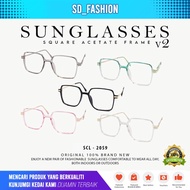 SUNGLASSES CERMIN MATA FASHION ARTIS TREND MALAYSIA SQUARE METAL FRAME CLEAR VINTAGE SPEC SCL-2059 (
