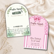Custom Colour Arch Card Untuk Goodies Aqiqah, Farewell, Birthday, Colleague, Teacher, Thank You